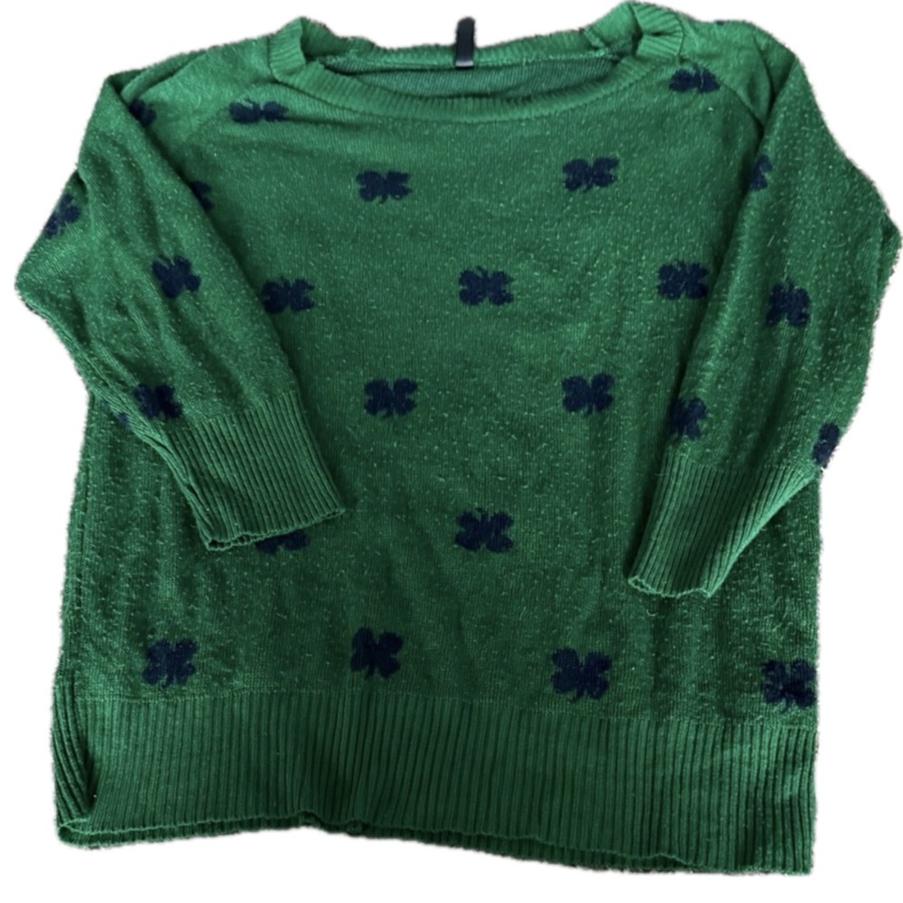 Absolutely Juniors Green Shamrock Sweater, Size L